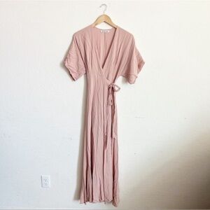 Reformation Winslow Maxi Wrap Dress in Blush